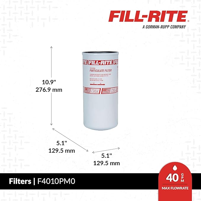 Fill-Rite F4010PM0 1½" - 16 UNF 40 GPM (151 LPM) 10 Micron Particulate Spin-On Fuel Filter