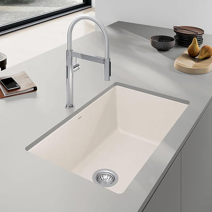 BLANCO 443084 PRECIS SILGRANIT Super Single Undermount Kitchen Sink 32" L X 19" W- Soft White