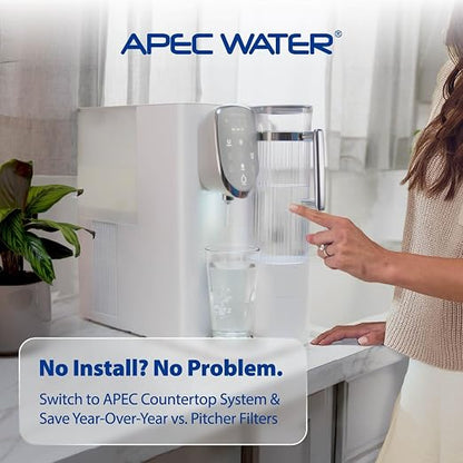 APEC Water WQA Certified 7-Stage Reverse Osmosis Drinking Water Filter System with Alkaline Mineral pH+ Remineralization and UV Water Filter, Ultra Safe Removes 1K+ Impurities, Brushed Nickel, 75 GPD