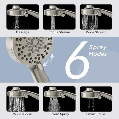 SANYCASA Filtered Shower Head with Handheld, Magnetic Docking System, High Pressure Handheld Shower Head with KDF Filter for Hard Water, 6 Spray Modes, Easy Installation – BNP
