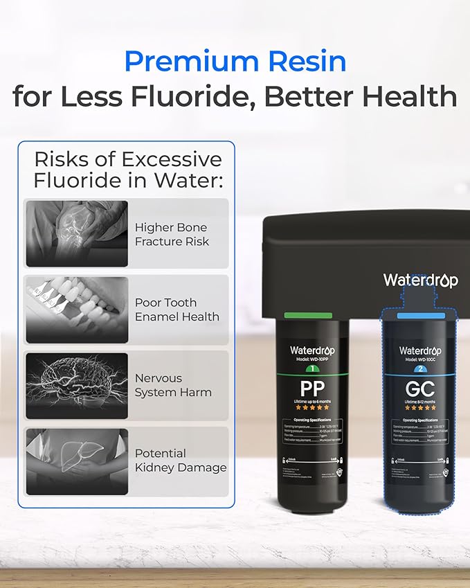 Waterdrop WD-10GC Water Filter Replacement for Waterdrop TSA & TSB & TSA-UF & TSB-CM & TSB-ALK 3-stage Under Sink Water Filter System, 8-12 months Under Sink Water Filtration System, 1 Pack