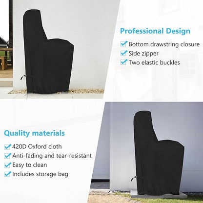 COSHNIBI Water Softener Cover , 420D Heavy Duty Outdoor Water Softener Cover Waterproof Insulated with Split Zipper, All Weather Protection 64" H x 40" W x 16" D - Black