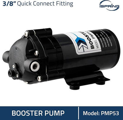 iSpring PMP53 Booster Pump for RCS5T Reverse Osmosis System, Replacement Pump for iSpring RCS5T, Upgraded Version of PMP500 with the Pre-wired Quick-Connection Black