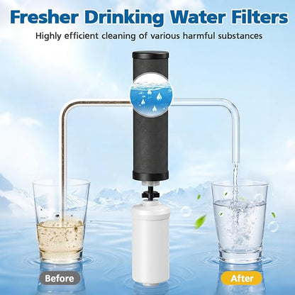 Water Filter Replacement Compatible with Ber-key ® BB9-2 Gravity System | High-Efficiency Coconut Shell Activated Carbon for 250+ Contaminants, 4 Pack Black Carbon Filters