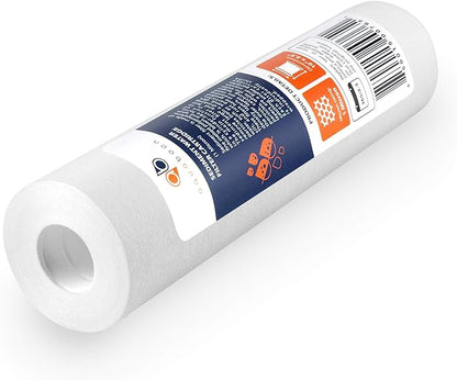 Aquaboon 1 Micron Whole House Sediment Filter 10 x 2.5 for RO & Well Water Filters Replacement Cartridges Compatible with AP110, WHKF-GD05, 6 Pack