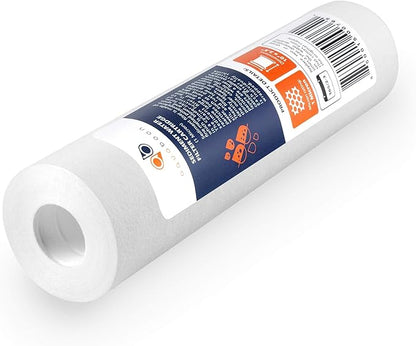 Aquaboon 10” x 2.5” Whole House and Reverse Osmosis Sediment 1 Micron Water Filter Cartridge | COMPATIBLE WITH: Culligan P1, Pentek P1, PD-1-934, P5, AP110, WFPFC5002, CFS110, RS14, WHKF-GD05 (4-PACK)