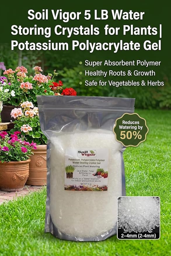 Commercial Grade Super Absorbent Polymer Potassium Based Water Crystal (5 Pound)