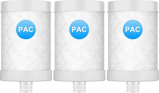 WINGSOL Replacement Filter Cartridge for Faucet Filter Compatibel with: WS-FM001-PAC/5in1/PC/CRM/(LED), WS-FM002-PAC/(LED), Carbon Fiber, 3 Pack