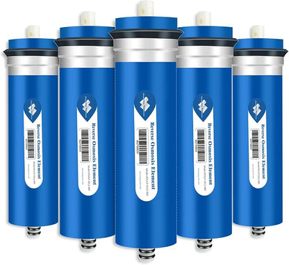 Membrane Solutions 500 GPD RO Membrane 3.0"x12" Reverse Osmosis Membrane Water Filter Replacement for Under Sink Home RO Water Purifier System and Maple Sap Syrup DIY, Aquariums (5 Pack)