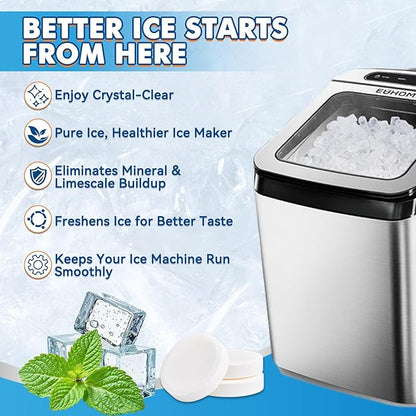 Ice Machine Cleaner, 36 Pack Ice Maker Cleaner for Crystal Clear Ice, Ice Machine Descaler Tablet for Most Countertop, Remove Hard Water and Mineral Buildup (36.01Count (Pack of 1))
