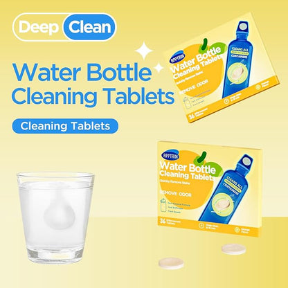 Water Bottle Cleaning Tablets, 36 Pack Bottle Clean Tablet Hydration Bladder Cleansing Tablets,Individually Packed, Orange Flavor