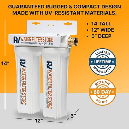 RV Water Filter System with Hose Fittings - Premium Portable Filtration Systems That Improves Taste & Odor