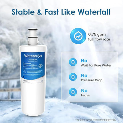 Waterdrop 3US-AF01 Under Sink Water Filter, Replacement for Standard Filtrete® 3US-AF01, 3US-AS01, Aqua-Pure AP Easy C-CS-FF, WHCF-SRC, WHCF-SUFC, WHCF-SUF, NSF/ANSI 42 Certified, 1 Pack