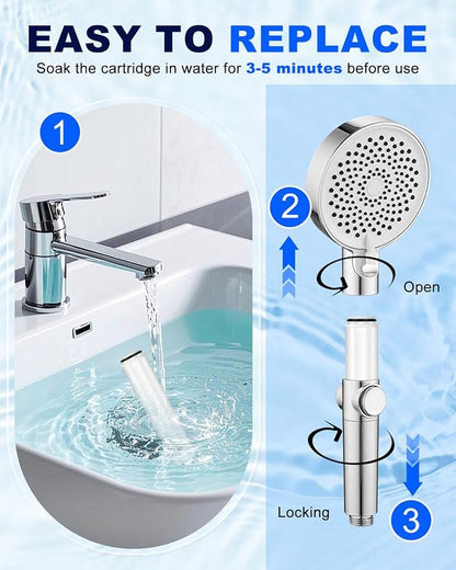 KEEPOW Shower Filter Compatible with Cobbe Handheld Shower Head, Shower Head Filter for Water Softening, Removes Chlorine, 4 Pack