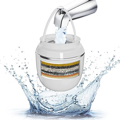 Bath Water Filter for Tub Faucet-10 Stages Bathtub Filter-2,500 Gallons of Filtration, KDF Remove contaminants, Chlorineand Fluoride, Hard Water Softener,Protects Skin,Hair & Nails(Deluxe Edition)