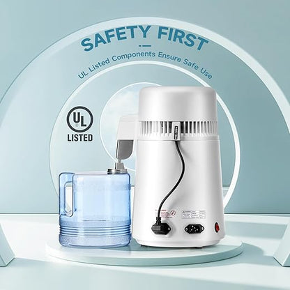 CO-Z Distilled Water Maker, 1 Gallon Water Distiller, 4L Home Countertop Water Distiller Machine, Table Desktop Water Distill Distilling Purifier Purification Filter, Home Pure Clean Water Device