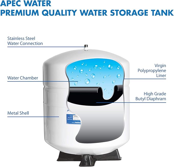 APEC Water Systems Tank-3 3 Gallon Residential Pre-Pressurized Reverse Osmosis Water Storage Tank