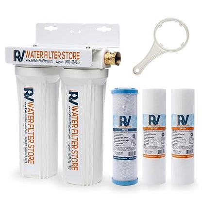 RV Water Filter System with Hose Fittings - Premium Portable Filtration Systems That Improves Taste & Odor