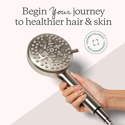 MDhair Handheld Filtered Shower Head for Healthier Hair & Skin – 5-Stage Filter Removes Chlorine & Heavy Metals, High Pressure Showerhead Filter for Hard Water, Dermatologist-Formulated Water Softener