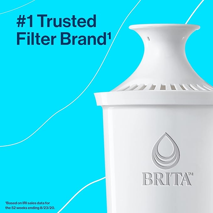 Brita XL Water Filter Dispenser with Standard Replacement Filters, Black