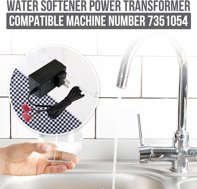 7351054 Water Softener Power Adapter, 24V DC Transformer, Compatible with Whirlpool Kenmore Rheem RHS32, Replacement for 7337482