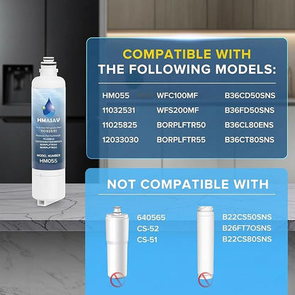 11032531 Filter Replacement - Compatible with Ultra Clarity Pro Water Filter Bosch, Thermador Water Filter Replacement for BORPLFTR50, BORPLFTR55, B36CD50SNS B36CT80SNS, 12033030, 12028325, 3PACK