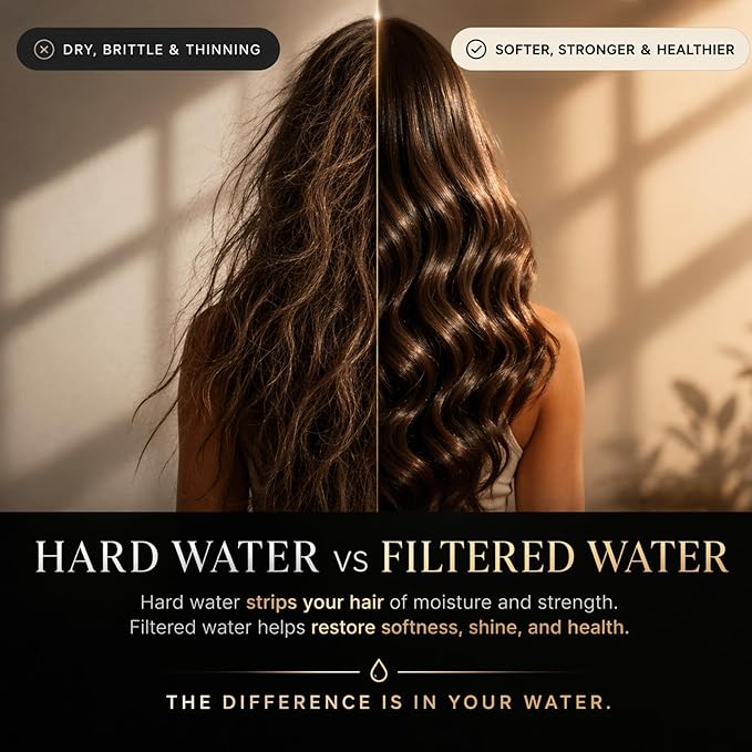 Filtered Shower Head for Hard Water – High Pressure Showerhead with 20-Stage Filter – Removes Chlorine & Heavy Metals – Improves Skin & Hair – Easy Install, Black