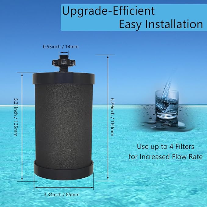 2387 Filter Replacement Compatible with Alexapure Water Filter Replacement, for Alexapure Pro Water Filtration System Black 1 Pack