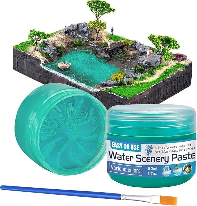 50ml Water Scenery Paster, Paint Mediums & Additives, Water Effect Paste, Suitable For Rivers, Oceans, Lakes, Static Scenes - Model For Aquariums (Lake Color)