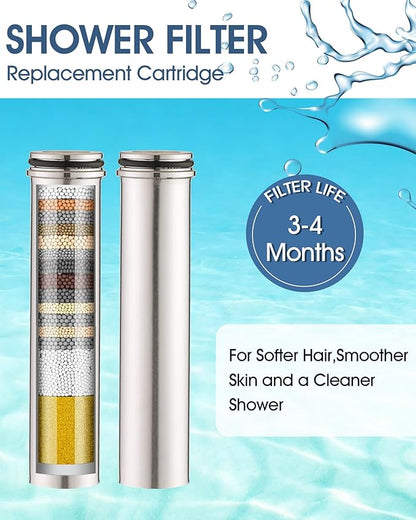 2 Pack Upgrade Replacement Filters Compatible with Makefit Shower Head SSJ781/DSSJ781/ DSSJ781-01, Removes Chlorine, 304 Stainless Steel
