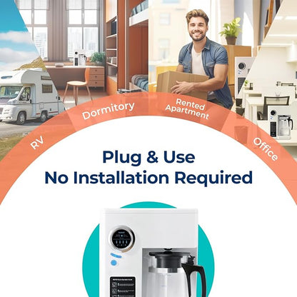 Bluevua RO100ROPOT Countertop Reverse Osmosis Water Filter System, Portable RO Filtration with Remineralization, No Installation, WQA Certified - ROPOT-UV, 6-Stage RO