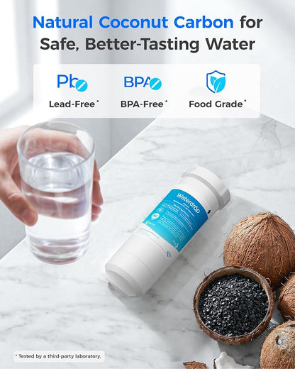 Waterdrop XWF Water Filter Replacement for GE® WR17X30702, 3 Pack, No chip | Replacement for GE® XWF, NSF 42 & 372 Certified, Compatible with GE® GNE27, GFE26, GDE25, GSS25, PSE25 Series Refrigerators