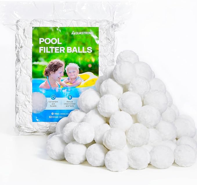 AQUASTRONG Pool Filter Balls for Sand Filters, 5.5 lbs Reusable Pool Sand Filter Balls (Replaces 180 lbs of Sand), Efficient Water Filtration Pool Filter Balls for Swimming Pools, Filter Pumps