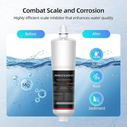 Whole House Scale Inhibitor, MIZUDO AP431 AP430SS Water Softener System, Prevent Scale Build Up On Hot water Heater, Pipes and Boilers