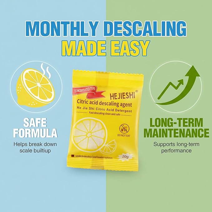 Ice Maker Descaling Powder 10 Pack – Removes Mineral Scale Build Up, Improves Performance & Taste, Easy Cleaning Solution for Nugget Ice Makers and Machines