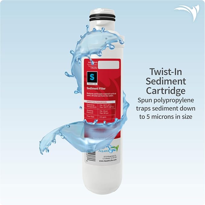Aquatic Life Twist-In Reverse Osmosis Aquarium Water Filter Replacement Cartridge Pack, Includes Sediment, Carbon Block, and Deionization Resin Filters for 3 and 4-Stage RO/DI System