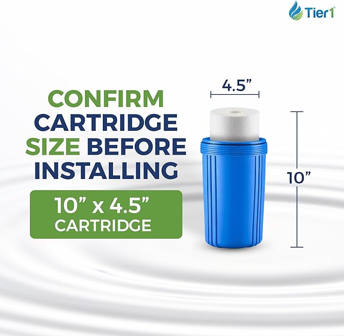 Tier1 5 Micron 10 x 4.5 Water Filter | Spun Wound Polypropylene Whole House Water Filter Cartridge | Replacement for Pentek DGD-5005, WDGD-5005, 155357-43 | 4.5 x 10 Water Filter (3-Pack)