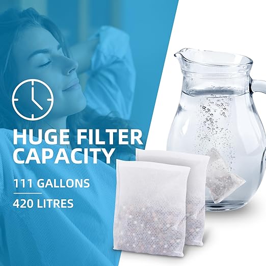 Filterelated Alkaline Water Filter Pouch 100g, Raise pH to 9+, BPA-Free SGS Tested, Portable Water Filter for Home, Camping, Travel, Office, Long-Lasting 420 Liltre / 111 Gallons (1-Pack)