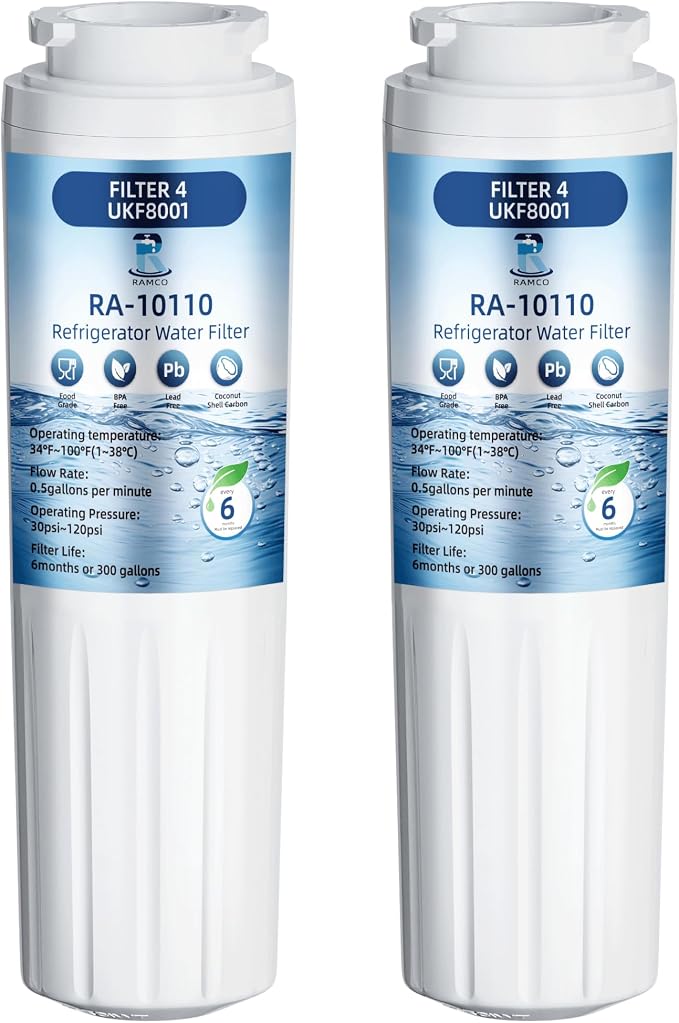 EDR4RXD1 UKF8001 Water Filter 4 Replacement for Everydrop Filter 4,Whirlpool EDR4RXD1,4396395,Maytag UKF8001,UKF8001AXX,WRF535SWHV WRF535SWHZ WRF555SDHV WRX735SDBM WRX735SDHZ KRFC300ESS