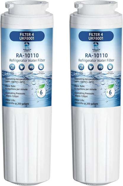 EDR4RXD1 UKF8001 Water Filter 4 Replacement for Everydrop Filter 4,Whirlpool EDR4RXD1,4396395,Maytag UKF8001,UKF8001AXX,WRF535SWHV WRF535SWHZ WRF555SDHV WRX735SDBM WRX735SDHZ KRFC300ESS