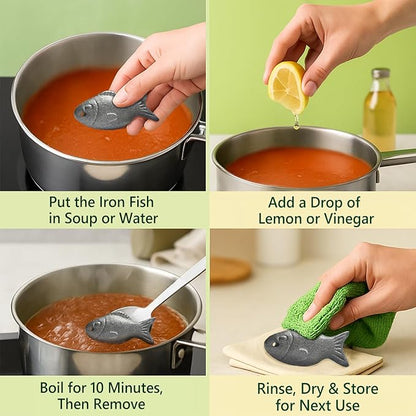 Iron Fish for Cooking - Natural Iron Source for Iron Deficiency Support - Reusable Supplement Alternative for Vegans, Pregnancy & Women