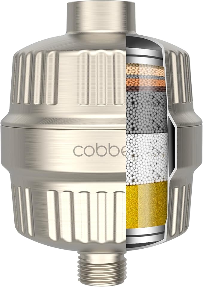 Cobbe HD HEAVY DUTY High Output Shower Filter – 99% REMOVAL Shower Head Filter for Hard Water, Heavy Metals, Chlorine and Harmful Substance, Improve your skin and hair, Brushed Nickel