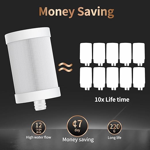 WINGSOL Replacement Filter Cartridge for Faucet Filter Compatibel with: WS-FM001-PAC/5in1/PC/CRM/(LED), WS-FM002-PAC/(LED), 5in1
