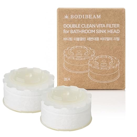 Vitamin C Bathroom Sink Faucet Filter Replacement - Chlorine Reducing Water Filters for Face Washing, 2 Pack
