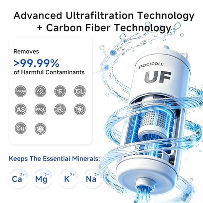 Motorized Portable Water Filter for Camping & Hiking, Electric Water Filtration System with 0.01μm UF Membrane, Compact Backpacking Water Purifier for Emergency Preparedness (Orange)