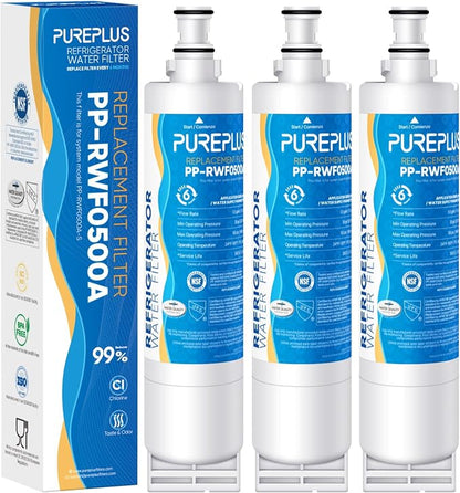 PUREPLUS 4396508 Refrigerator Water Filter, Replacement for EDR5RXD1, EveryDrop Filter 5, 4396510, 4392857, Kenmore 46-9010, 9085, LC400V, WF-NLC240V, RFC0500A, WF285, W10186668, 3Pack