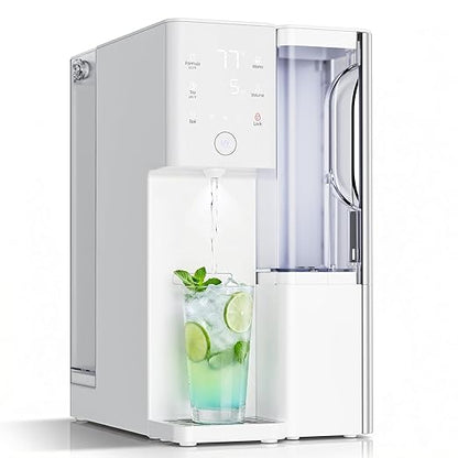 Reverse Osmosis Water Filter Countertop 5 Stage RO System, Hot & Cold Water Dispenser, 4:1 Pure to Drain, TDS Display & Filter Life, No Installation Portable RO Water Purifier for Home