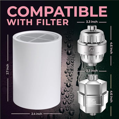 AquaHomeGroup Vitamin C E and A Shower Filter Cartridge with Rose Aroma - Reduces Chlorine and Chloramine - Supports Skin and Hair - Fits 15 and 20 Stage Filters