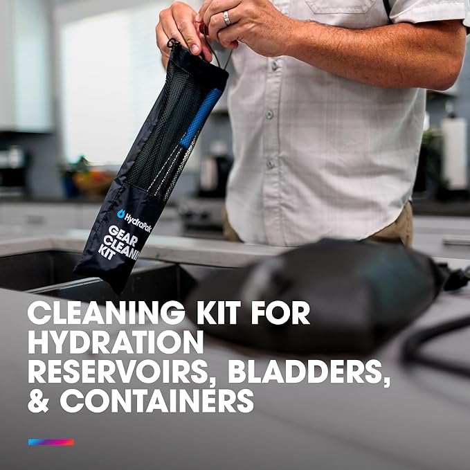 HydraPak Gear Cleaning Kit - Bristle and Wire Tube Brush Set - BPA & PVC Free - Cleans Hydration Reservoirs and Bladders, Water Containers
