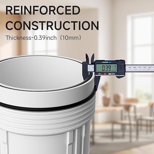 Whole House Water Filter Housing equiped with 10"x4.5" PP Sediment Filters for Well and City Water, Pre-Filtration System for Home, 1" NPT Port, (Housing + PP Filter Combo)